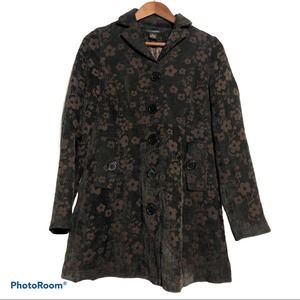 Vintage Gracia Fashion Black & Brown Floral Jacket